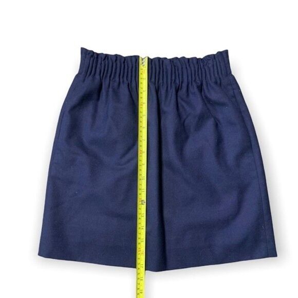 J. Crew Skirt Women’s 00 Blue Paperbag Waist Wool Blend Preppy Office Academia - Picture 4 of 7